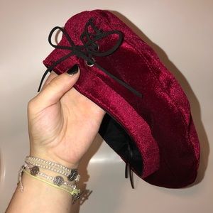 red velvet beret